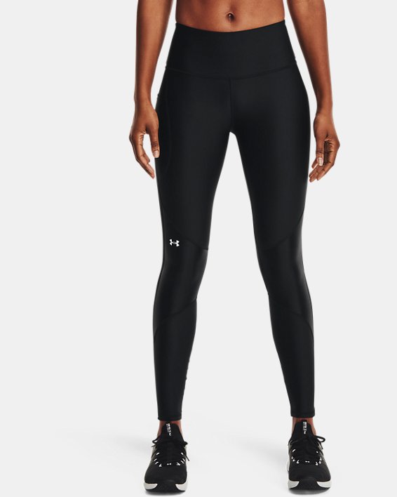 Women's HeatGear® Armour No-Slip Waistband Shine Full-Length Leggings, Black, pdpMainDesktop image number 1